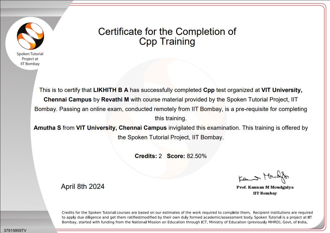 C++ Training - IIT Bombay