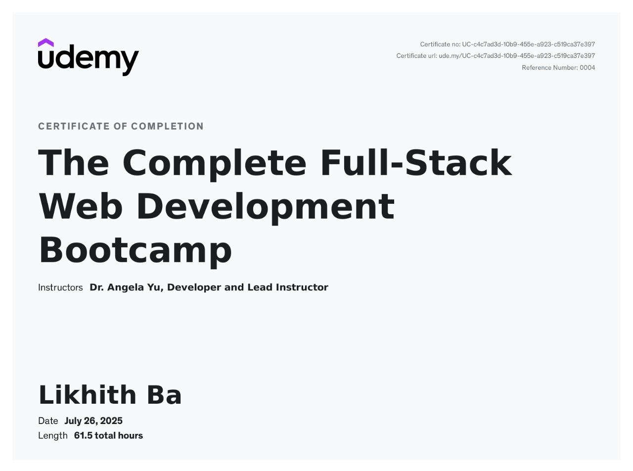 Complete Full-Stack Web Development Bootcamp